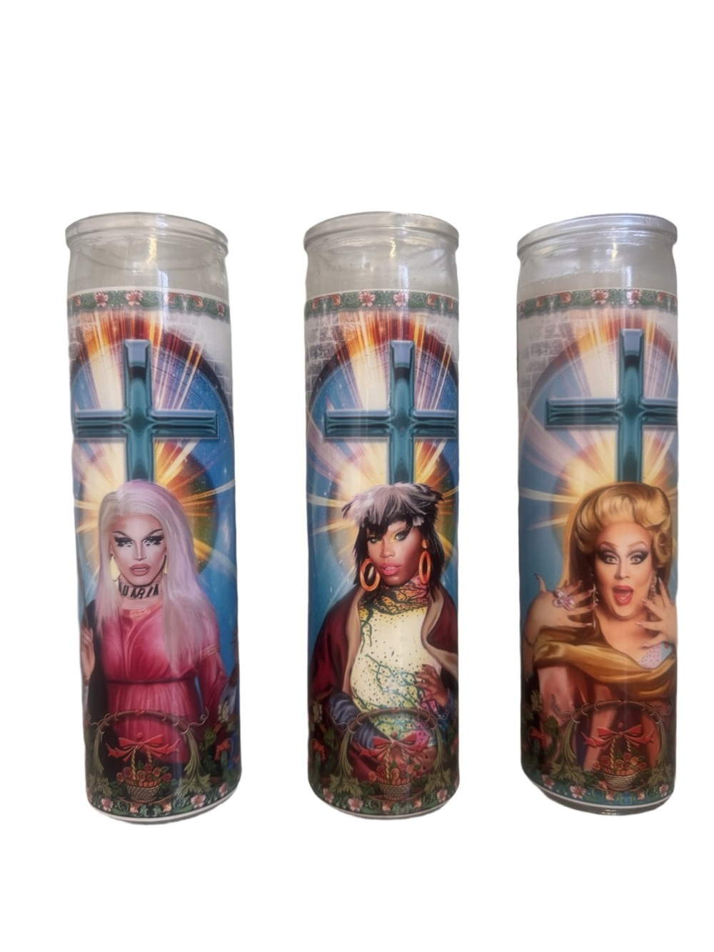 Drag Queen Prayer Candles- set of 3 Aquaria, Asia O’Hara, Eureka O’Hara